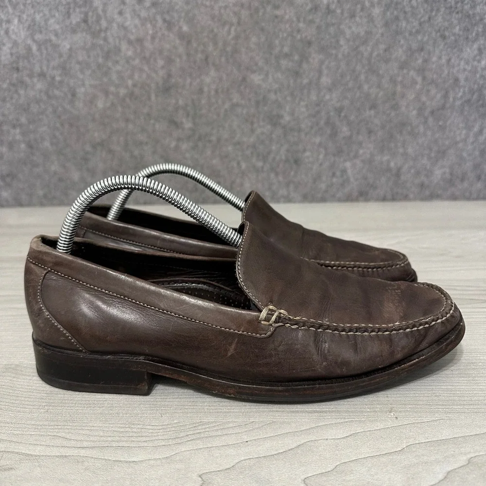 Cole Haan Venetian Loafers Mens 9 Brown Leather Moc Toe Slip On‎ Shoes Brazil